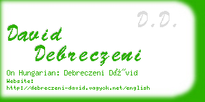 david debreczeni business card